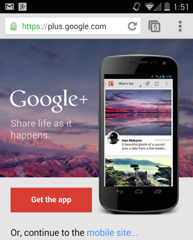 <em>De interstitial van Google+<\/em>