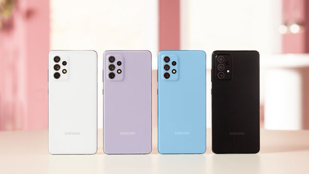 Het kleurenpalet voor de A52 en A72 smartphones