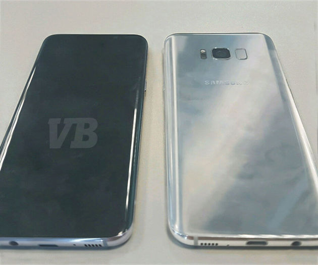 De voor- en achterkant van de S8, als de foto echt is.