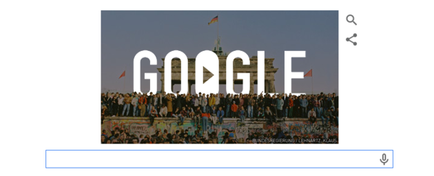 Google Doodle val Berlijnse muur
