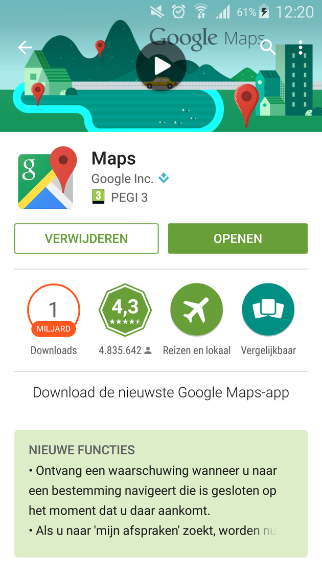 google maps openingstijden