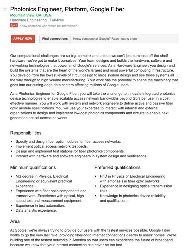 <em>De vacature van Google.<\/em>