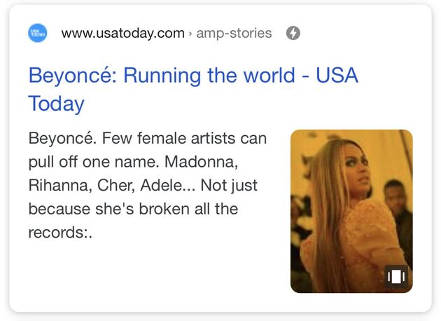 Google Web Stories Beyonce