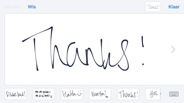 Handgeschreven berichten in iMessage
