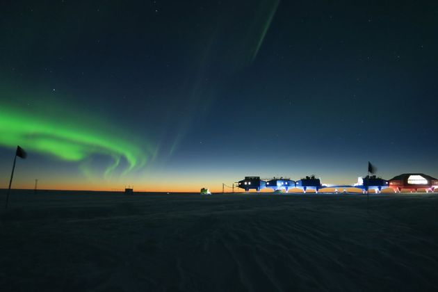 Noorderlicht vanaf Antarctica. Fotocredit: Richard Inman.