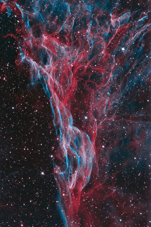 Veil Nebula, Pickering`s Triangle Intertwined. Fotocredit: Bob Franke.