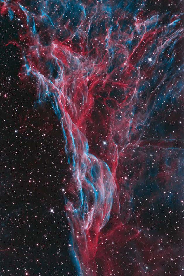 Veil Nebula, Pickering`s Triangle Intertwined. Fotocredit: Bob Franke.