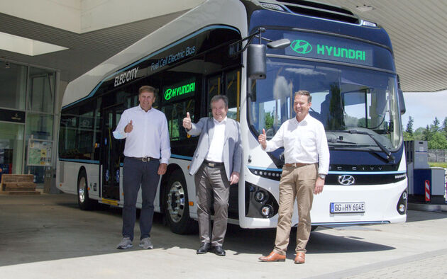 De eerste Hyundai Waterstof bus werd vorige week in M\u00fcnchen afgeleverd.