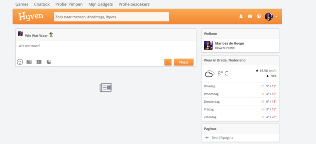 En zo ziet een nieuw Hyves-profiel er in 2018 uit