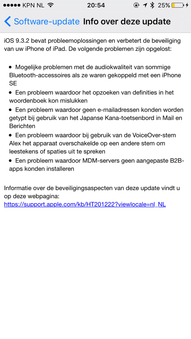 de update notes