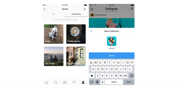 Categoriseer opgeslagen foto`s op Instagram