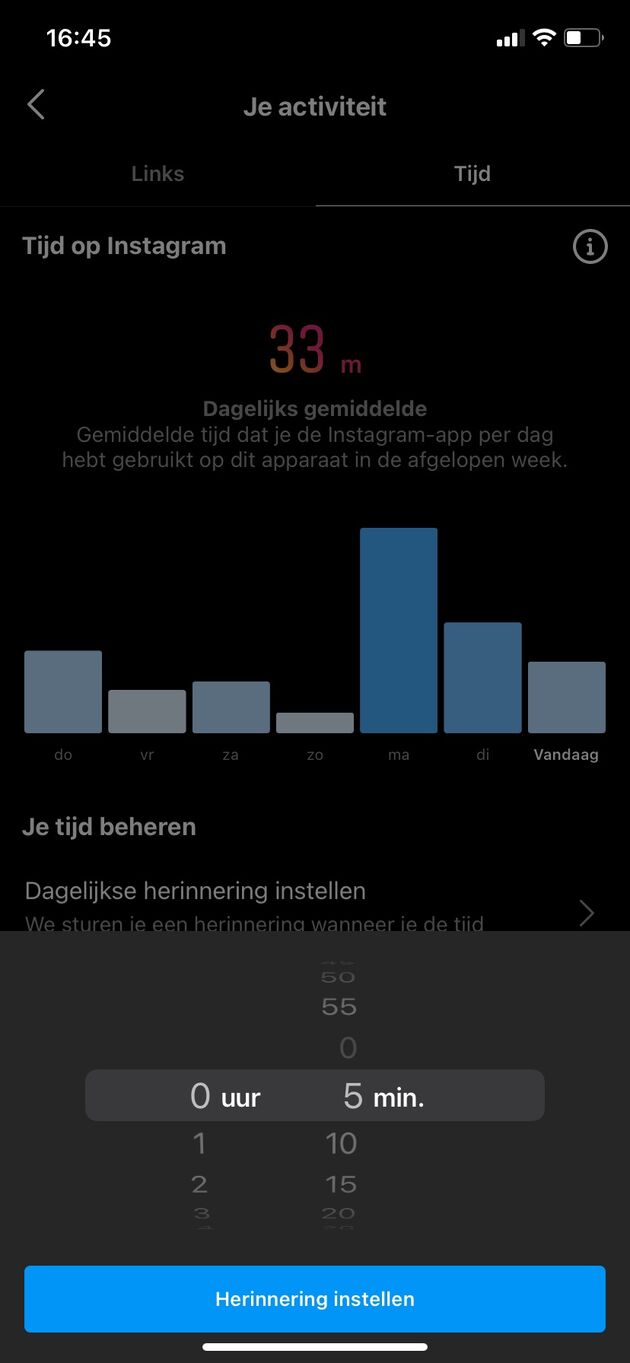 Instagram-schermtijd