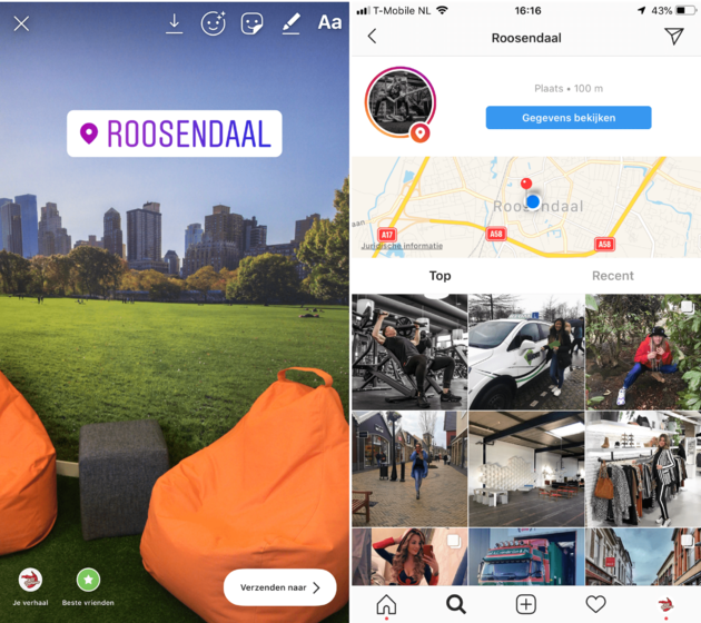 Iedereen kan jouw Instagram story bekijken als je gebruikt maakt van de locatie sticker!