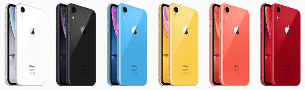 Alle zes de kleuren iPhone Xr, inclusief het limited (PRODUCT)RED