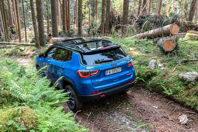 Jeep Compass Trail Hawk in the woods