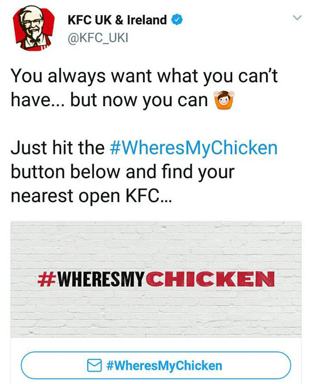 Een succesvolle inzet van een chatbot op Twitter voor KFC