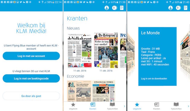 De KLM Media app