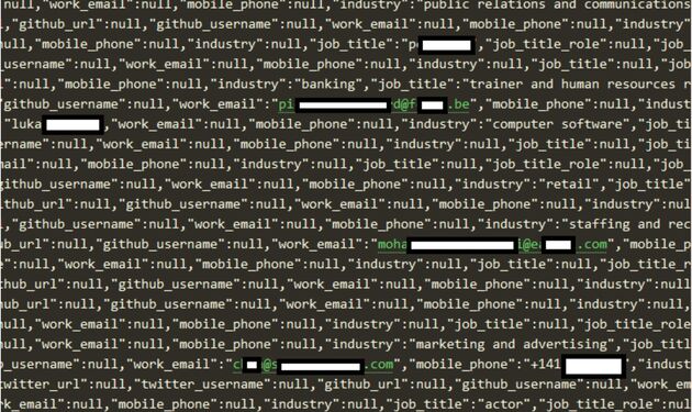 Een voorbeeld van de gelekte data (Afbeelding via CyberNews)