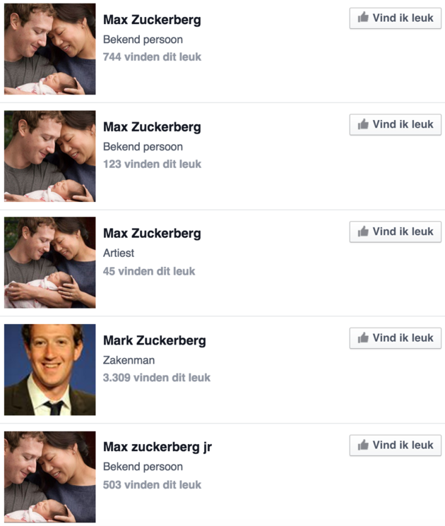 Max Zuckerberg op Facebook