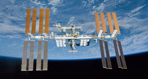 Het ISS krijgt zes extra zonnepanelen. (Foto: <a href=\
