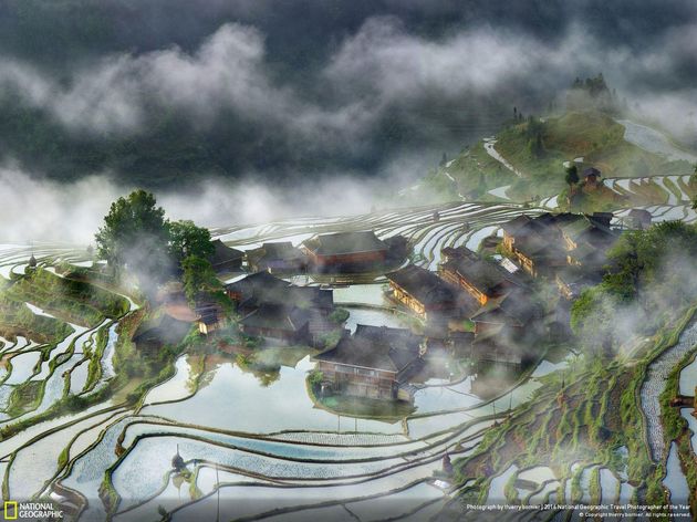 <em>Terraces Village in the Mist \/ Photo by thierry bornier<\/em>