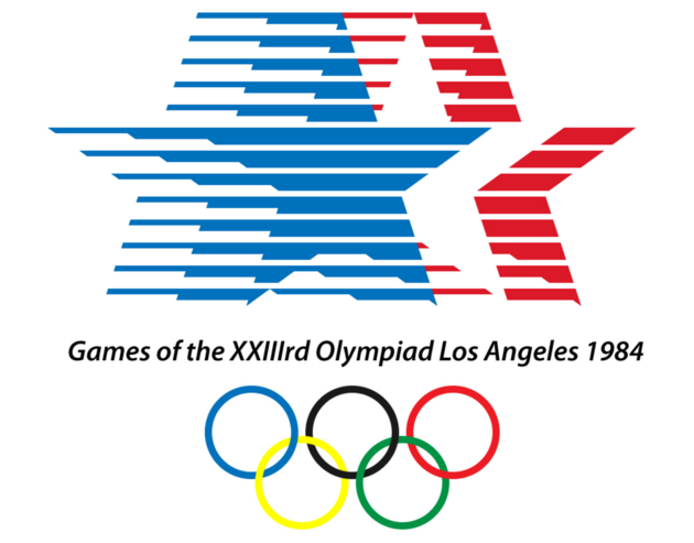 Stars and stripes tijdens de Spelen van Los Angeles in 1984, maar dan anders