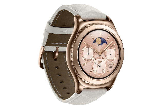 De 18 karaats vergulde ros\u00e9gouden Gear S2