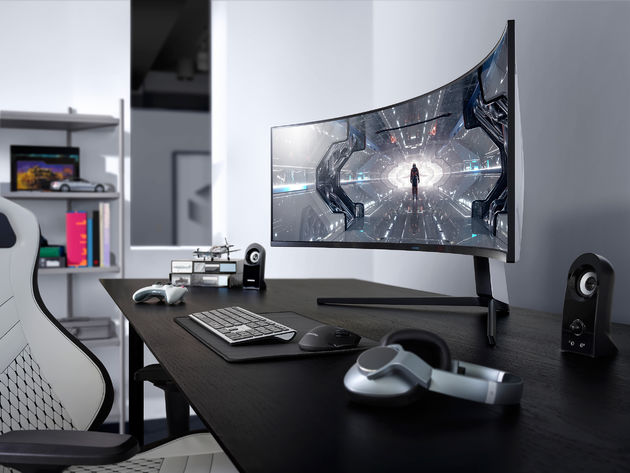 Samsung Odyssey monitor tijdens de CES 2020