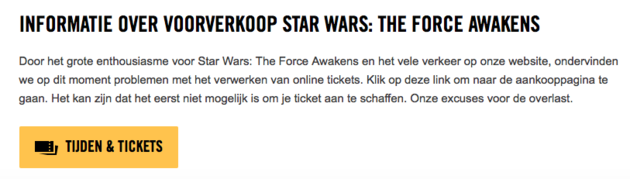 Pathe.nl kon het aantal mensen op de site niet aan.