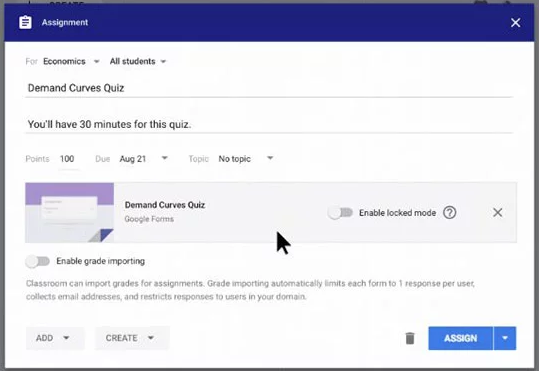 Google Classroom `locked mode`\u00a9 Google