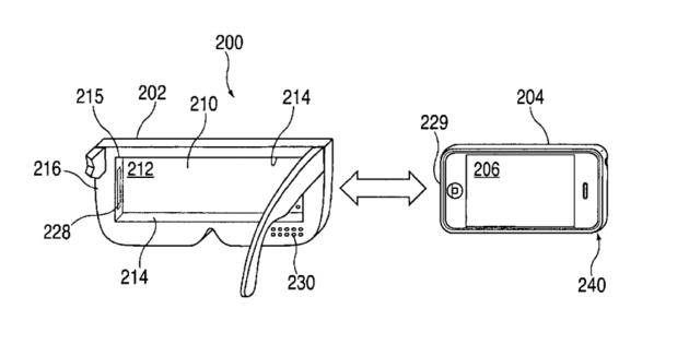 Het patent laat zien dat het de bedoeling is om een iPhone in het apparaat te schuiven.