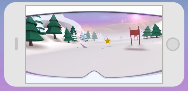 De ski-game Slope Stars die je kunt spelen met de VR-bril.