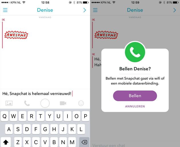 Vanaf nu kun je stickers sturen en bellen via Snapchat!