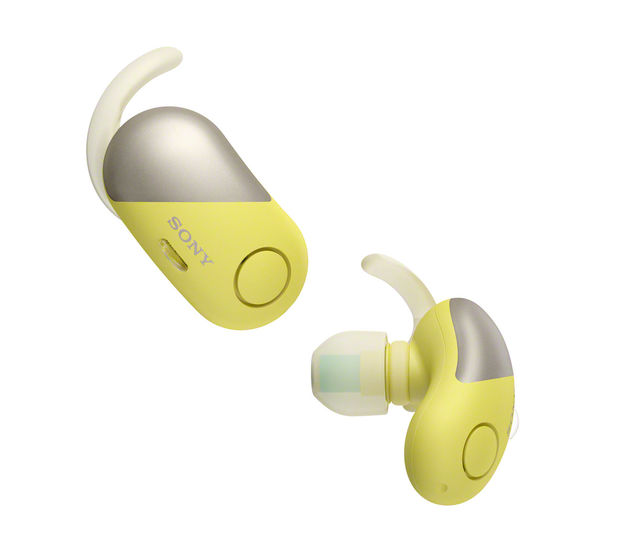 Sony draadloze headphones geel