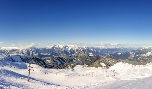 Uitzicht over skigebied Spieljoch. \u00a9 marcus_hofmann \/ Fotolia.com.