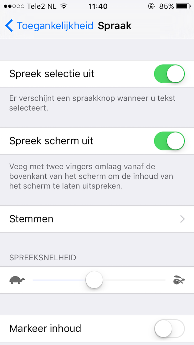 Spreek scherm uit