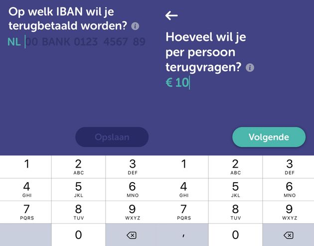 Voer je rekeningnummer in. Geef aan hoeveel geld er betaald moet worden.