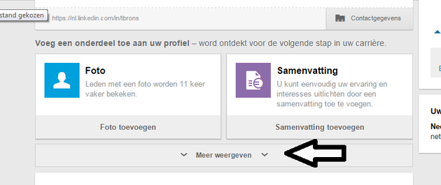 Toevoegen secties aan je LinkedIn-profiel stap 1