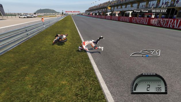 Een doorsnee moment in MOTOGP 14