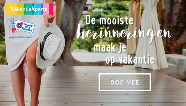 De uitnodiging voor de wedstrijd op VakantieXperts.