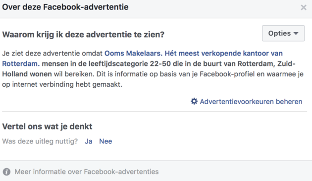 Waarom zie ik deze advertentie