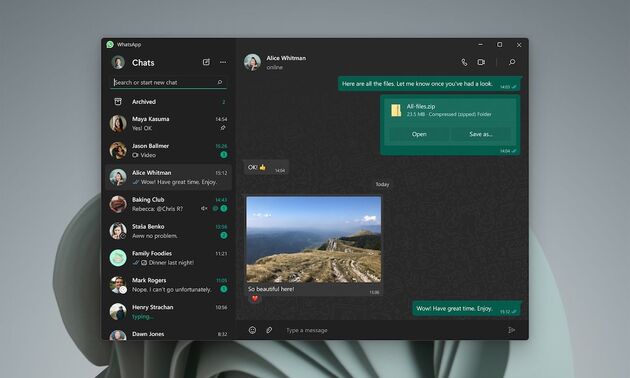 De nieuwe native Windows app van WhatsApp.