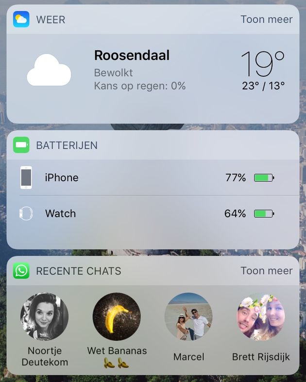 Widgets in iOS 10